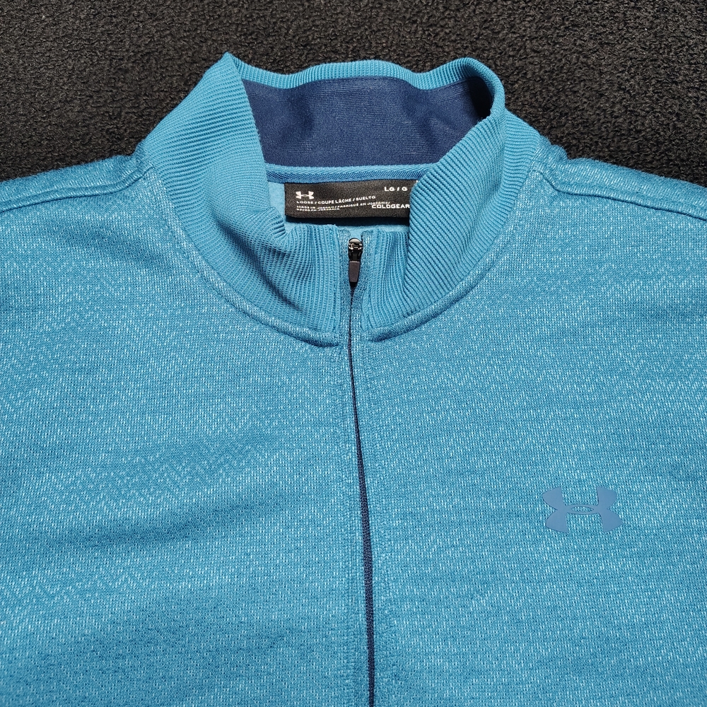 Under Armour Teal Green Quarter Zip STORM Cold Gear Sweatshirt Men's Size Large